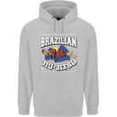 Brazilian Jiu Jitsu Mens 80% Cotton Hoodie Sports Grey
