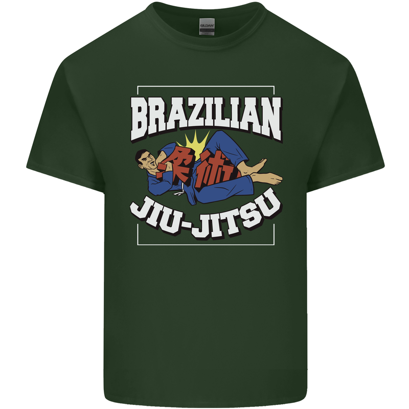 Brazilian Jiu Jitsu Mens Cotton T-Shirt Tee Top Forest Green