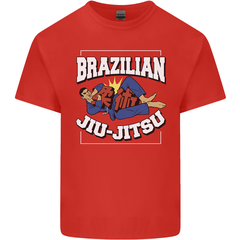 Brazilian Jiu Jitsu Mens Cotton T-Shirt Tee Top Red