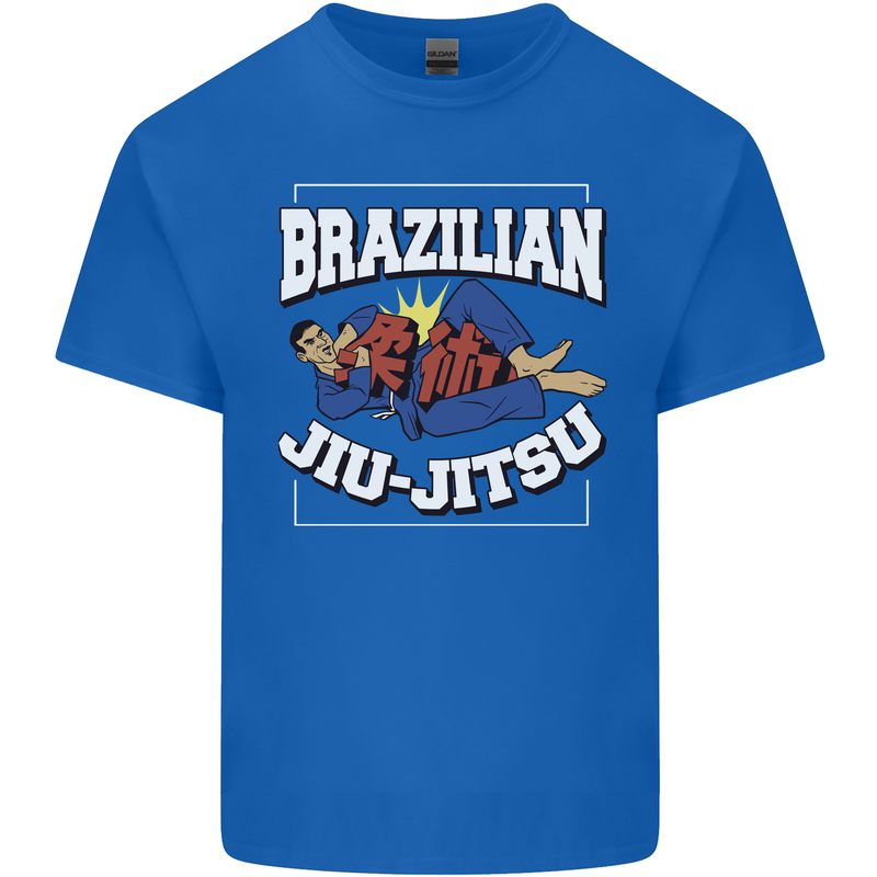 Brazilian Jiu Jitsu Mens Cotton T-Shirt Tee Top Royal Blue