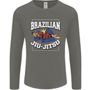 Brazilian Jiu Jitsu Mens Long Sleeve T-Shirt Charcoal