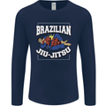 Brazilian Jiu Jitsu Mens Long Sleeve T-Shirt Navy Blue