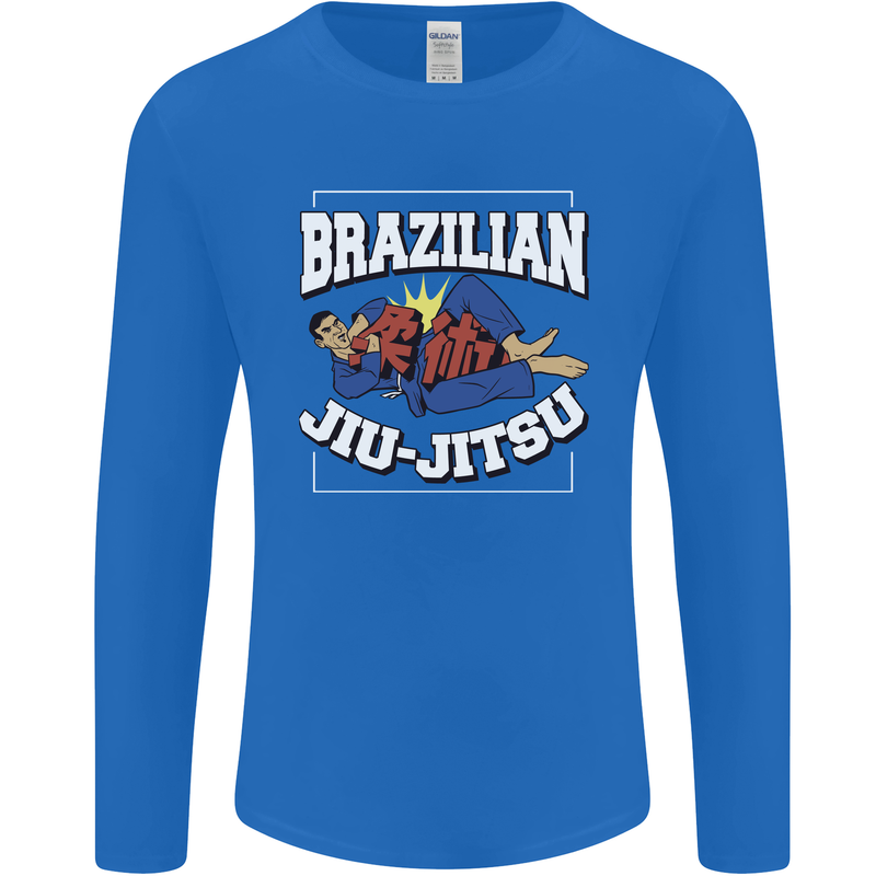 Brazilian Jiu Jitsu Mens Long Sleeve T-Shirt Royal Blue