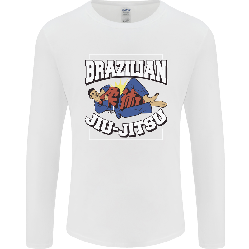 Brazilian Jiu Jitsu Mens Long Sleeve T-Shirt White