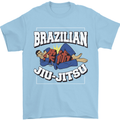 Brazilian Jiu Jitsu Mens T-Shirt 100% Cotton Light Blue
