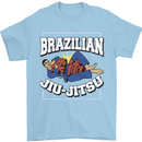 Brazilian Jiu Jitsu Mens T-Shirt 100% Cotton Light Blue