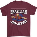 Brazilian Jiu Jitsu Mens T-Shirt 100% Cotton Maroon