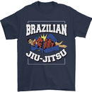 Brazilian Jiu Jitsu Mens T-Shirt 100% Cotton Navy Blue