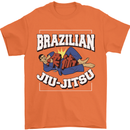 Brazilian Jiu Jitsu Mens T-Shirt 100% Cotton Orange