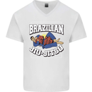 Brazilian Jiu Jitsu Mens V-Neck Cotton T-Shirt White