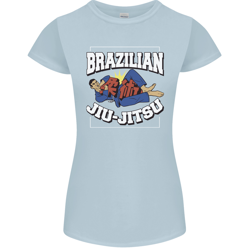 Brazilian Jiu Jitsu Womens Petite Cut T-Shirt Light Blue