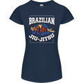 Brazilian Jiu Jitsu Womens Petite Cut T-Shirt Navy Blue
