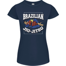 Brazilian Jiu Jitsu Womens Petite Cut T-Shirt Navy Blue