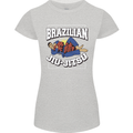 Brazilian Jiu Jitsu Womens Petite Cut T-Shirt Sports Grey
