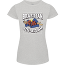 Brazilian Jiu Jitsu Womens Petite Cut T-Shirt Sports Grey