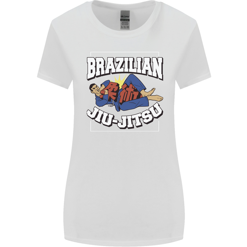 Brazilian Jiu Jitsu Womens Wider Cut T-Shirt White