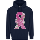 Breast Cancer Awareness Bow Childrens Kids Hoodie Navy Blue