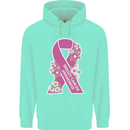 Breast Cancer Awareness Bow Childrens Kids Hoodie Peppermint