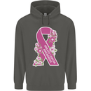 Breast Cancer Awareness Bow Childrens Kids Hoodie Storm Grey