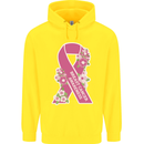 Breast Cancer Awareness Bow Childrens Kids Hoodie Yellow
