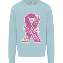 Breast Cancer Awareness Bow Kids Sweatshirt Jumper Light Blue