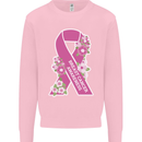 Breast Cancer Awareness Bow Kids Sweatshirt Jumper Light Pink