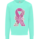 Breast Cancer Awareness Bow Kids Sweatshirt Jumper Peppermint