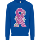 Breast Cancer Awareness Bow Kids Sweatshirt Jumper Royal Blue