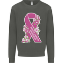 Breast Cancer Awareness Bow Kids Sweatshirt Jumper Storm Grey