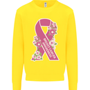 Breast Cancer Awareness Bow Kids Sweatshirt Jumper Yellow