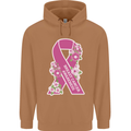 Breast Cancer Awareness Bow Mens 80% Cotton Hoodie Caramel Latte