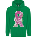 Breast Cancer Awareness Bow Mens 80% Cotton Hoodie Irish Green