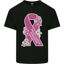 Breast Cancer Awareness Bow Mens Cotton T-Shirt Tee Top Black