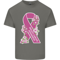 Breast Cancer Awareness Bow Mens Cotton T-Shirt Tee Top Charcoal