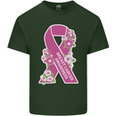Breast Cancer Awareness Bow Mens Cotton T-Shirt Tee Top Forest Green