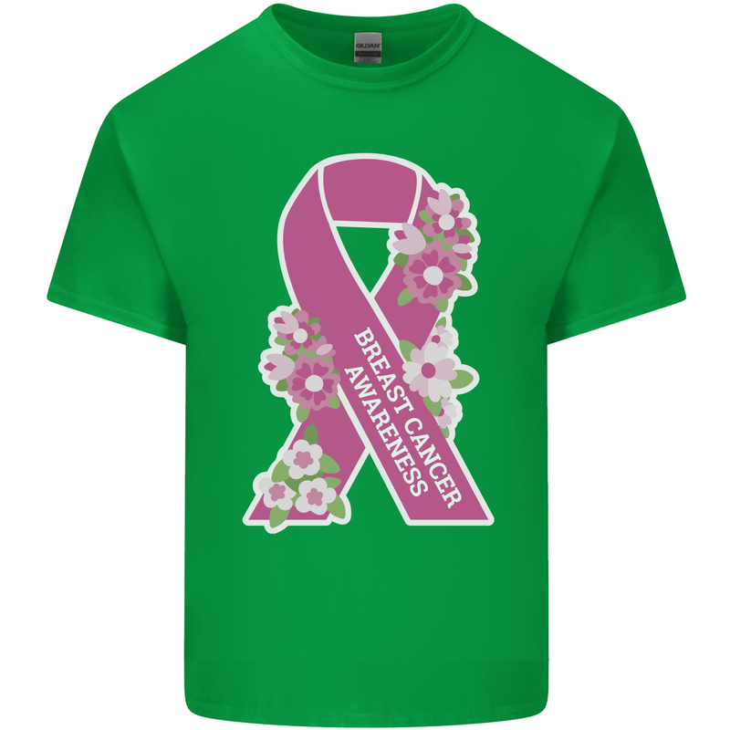Breast Cancer Awareness Bow Mens Cotton T-Shirt Tee Top Irish Green