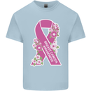Breast Cancer Awareness Bow Mens Cotton T-Shirt Tee Top Light Blue