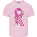 Breast Cancer Awareness Bow Mens Cotton T-Shirt Tee Top Light Pink