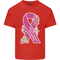 Breast Cancer Awareness Bow Mens Cotton T-Shirt Tee Top Red