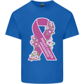 Breast Cancer Awareness Bow Mens Cotton T-Shirt Tee Top Royal Blue