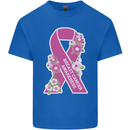 Breast Cancer Awareness Bow Mens Cotton T-Shirt Tee Top Royal Blue