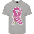 Breast Cancer Awareness Bow Mens Cotton T-Shirt Tee Top Sports Grey