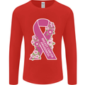 Breast Cancer Awareness Bow Mens Long Sleeve T-Shirt Red