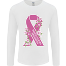 Breast Cancer Awareness Bow Mens Long Sleeve T-Shirt White