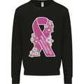 Breast Cancer Awareness Bow Mens Sweatshirt Jumper Black