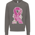 Breast Cancer Awareness Bow Mens Sweatshirt Jumper Charcoal