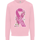 Breast Cancer Awareness Bow Mens Sweatshirt Jumper Light Pink