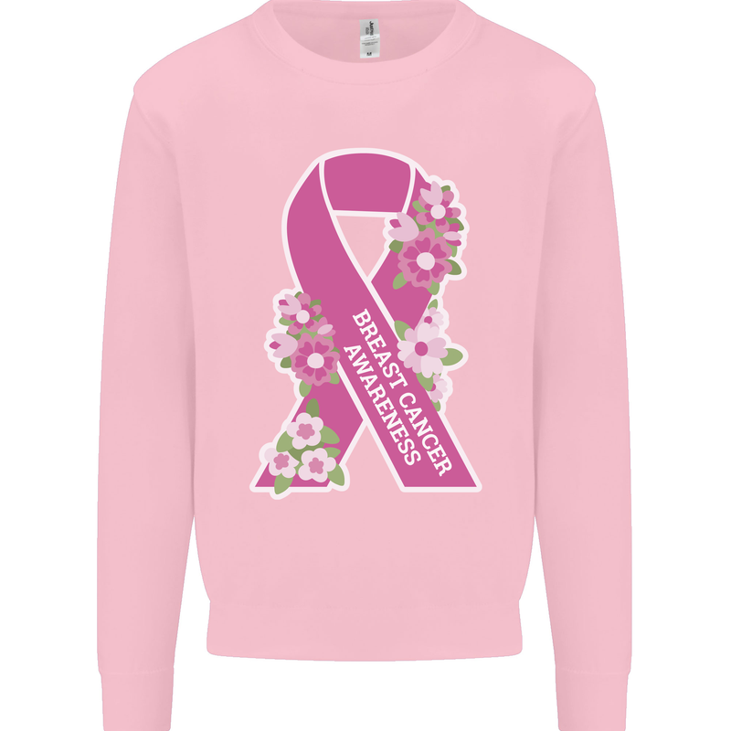 Breast Cancer Awareness Bow Mens Sweatshirt Jumper Light Pink
