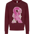 Breast Cancer Awareness Bow Mens Sweatshirt Jumper Maroon