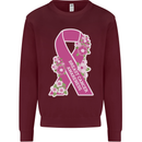 Breast Cancer Awareness Bow Mens Sweatshirt Jumper Maroon